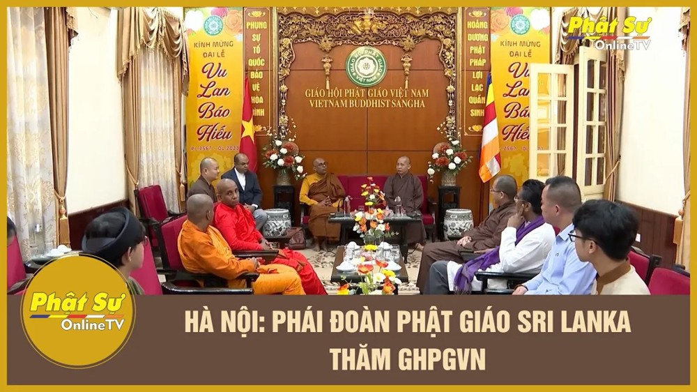 [Video] Hà Nội: Phái đoàn Phật giáo Sri Lanka thăm GHPGVN