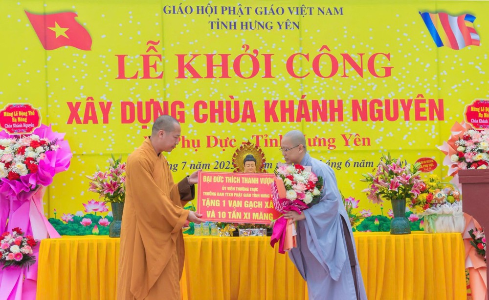 Hưng Yên: Lễ động thổ Đại hùng Bảo điện chùa Khánh Nguyên, xã Phụ Dực