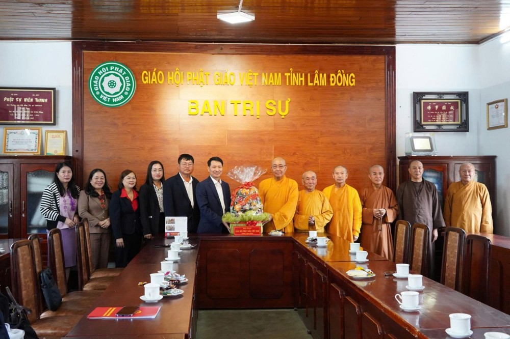 Lâm Đồng: Lãnh đạo Sở Dân tộc và Tôn giáo thăm Thường trực Ban Trị sự GHPGVN tỉnh