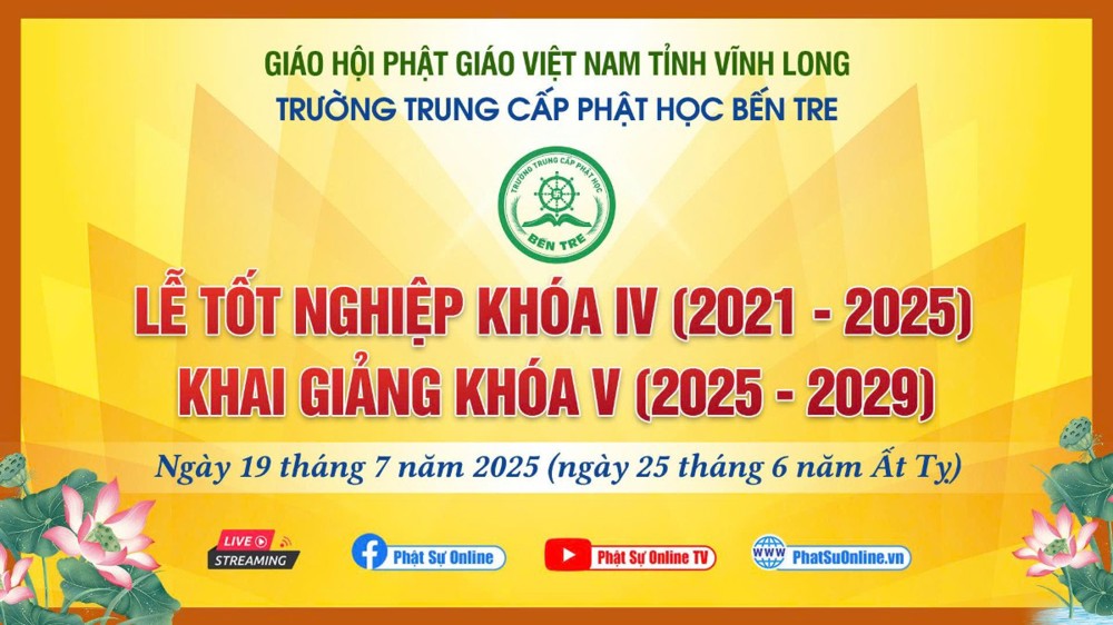 Trực tiếp: Lễ Tốt nghiệp Khóa IV (2021-2025) - Khai giảng Khóa V (2025-2029), Trường TCPH Bến Tre, tỉnh Vĩnh Long