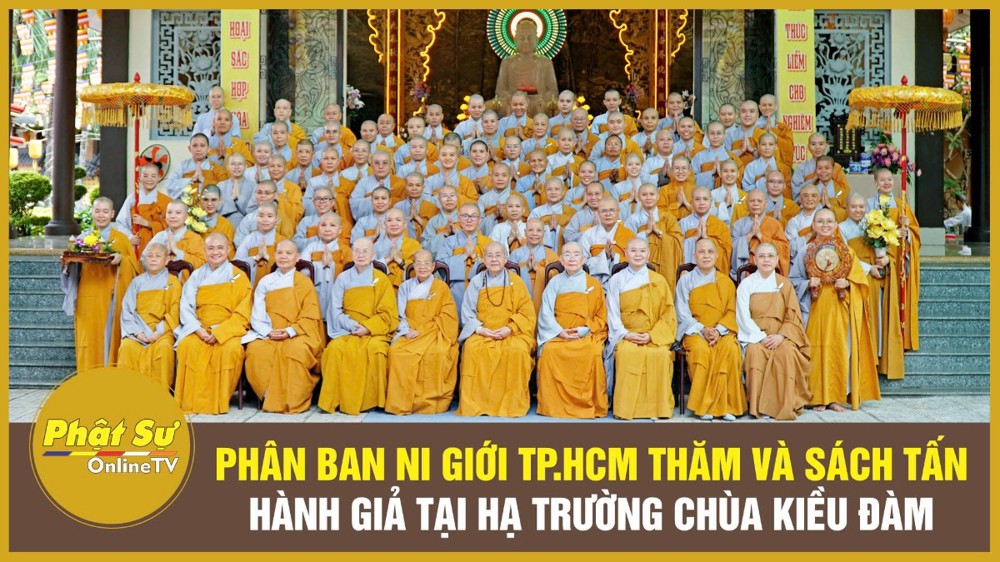 [Video] Phân ban Ni giới TP.HCM thăm và sách tấn hành giả tại hạ trường chùa Kiều Đàm
