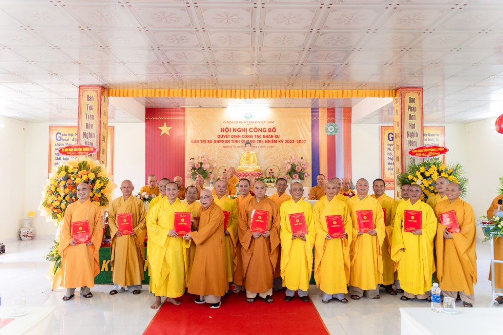 Quảng Trị: Hội nghị Công bố Quyết định công tác nhân sự Ban Trị sự GHPGVN tỉnh nhiệm kỳ 2022–2027
