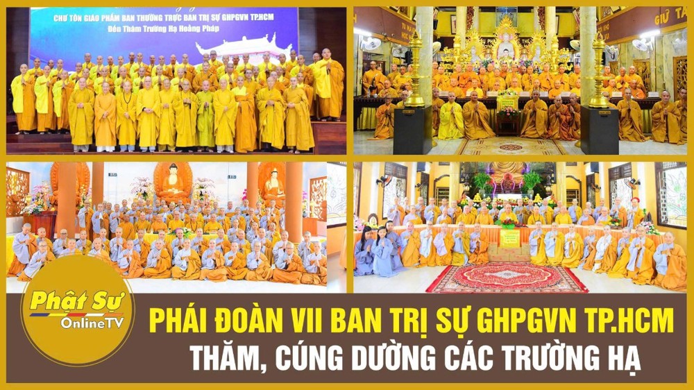 [Video] TP. HCM: Phái đoàn VII Ban Trị sự GHPGVN Thành phố thăm, cúng dường các trường hạ