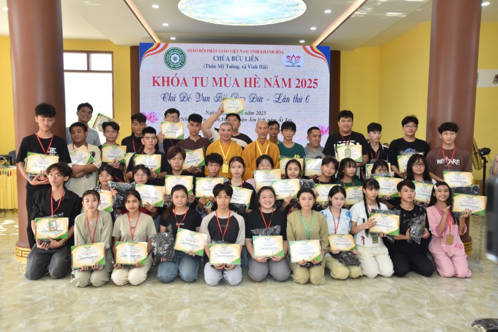 Khánh Hòa: Chùa Bửu Liên tổ chức Lễ bế mạc khóa tu mùa hè “Vun Bồi Đạo Đức” lần 6