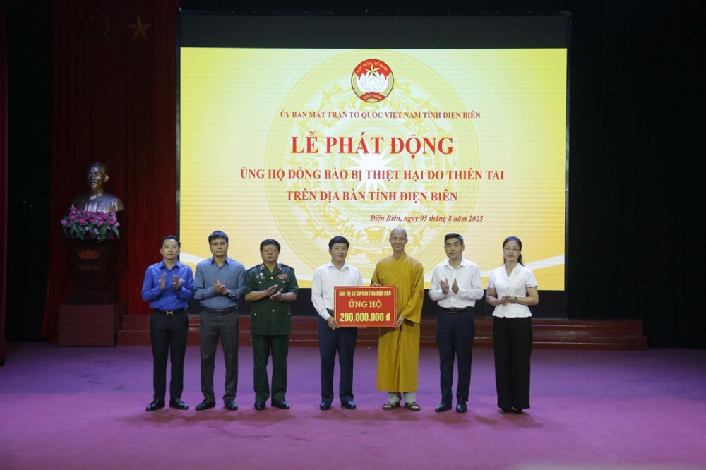 Điện Biên: Giáo hội Phật giáo Việt Nam tỉnh hỗ trợ 200 triệu đồng giúp đồng bào vùng thiên tai tại Điện Biên