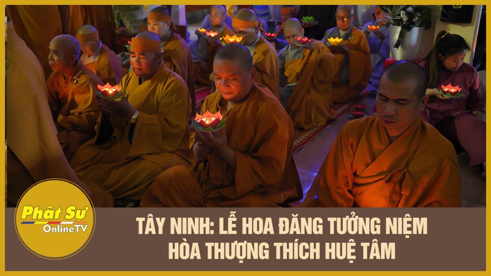 [Video] Tây Ninh: Lễ hoa đăng tưởng niệm Hòa thượng Thích Huệ Tâm