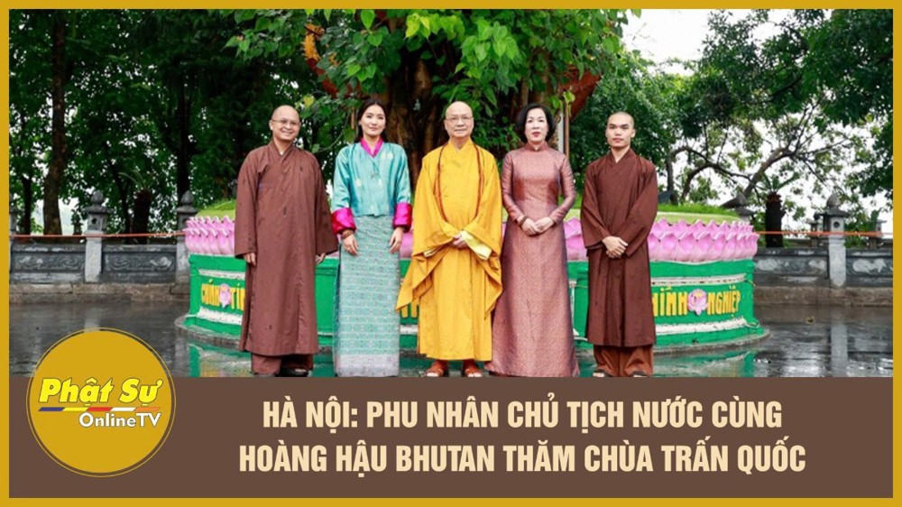 [Video] Hà Nội: Phu nhân Chủ tịch nước cùng Hoàng hậu Bhutan thăm chùa Trấn Quốc