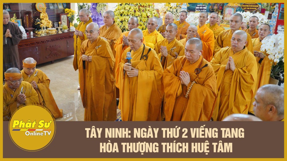 [Video] Tây Ninh: Ngày thứ 2 viếng tang Hòa thượng Thích Huệ Tâm