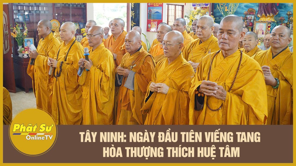 [Video] Tây Ninh: Ngày đầu tiên viếng tang Hòa thượng Thích Huệ Tâm