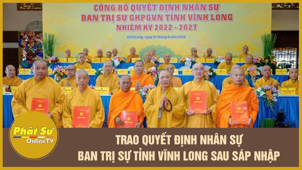 [Video] Trao quyết định nhân sự Ban Trị sự tỉnh Vĩnh Long sau sáp nhập