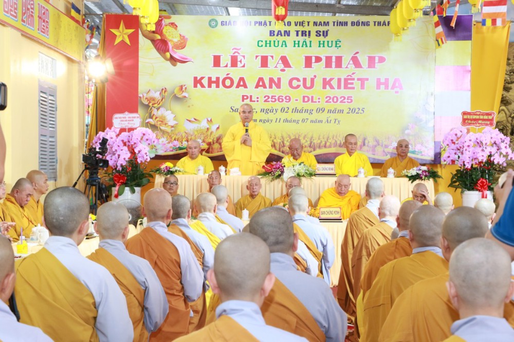 Đồng Tháp: Trang nghiêm Lễ tạ pháp khóa An cư kiết hạ tại chùa Hải Huệ