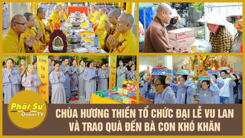 [Video] TP.HCM: Chùa Hương Thiền tổ chức Đại lễ Vu Lan và trao quà đến bà con khó khăn