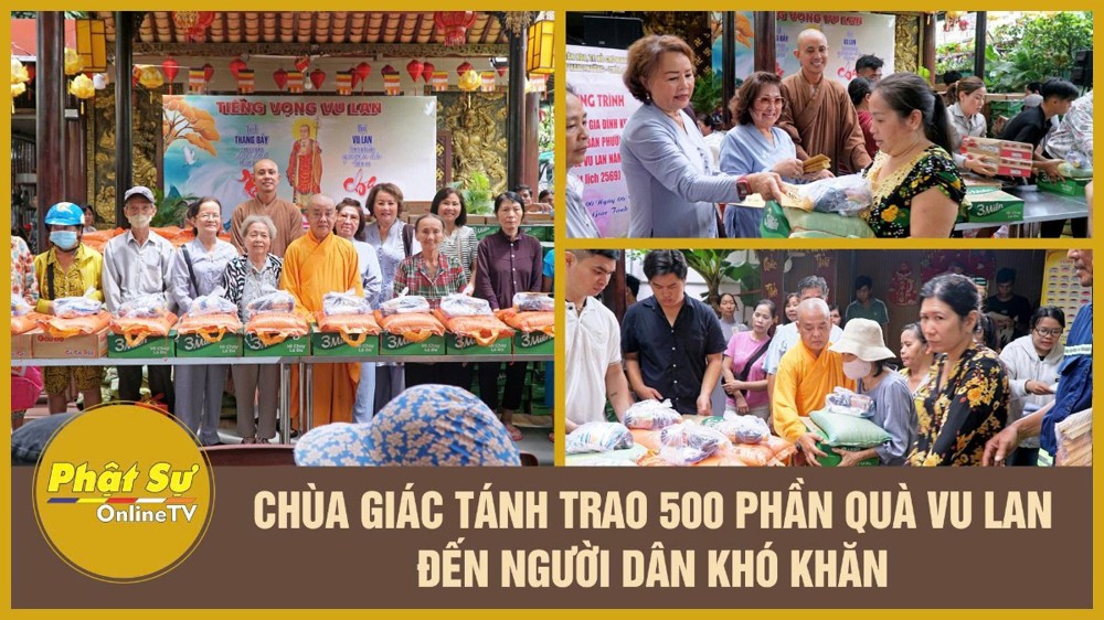[Video] TP.HCM: Chùa Giác Tánh trao 500 phần quà Vu Lan đến người dân khó khăn