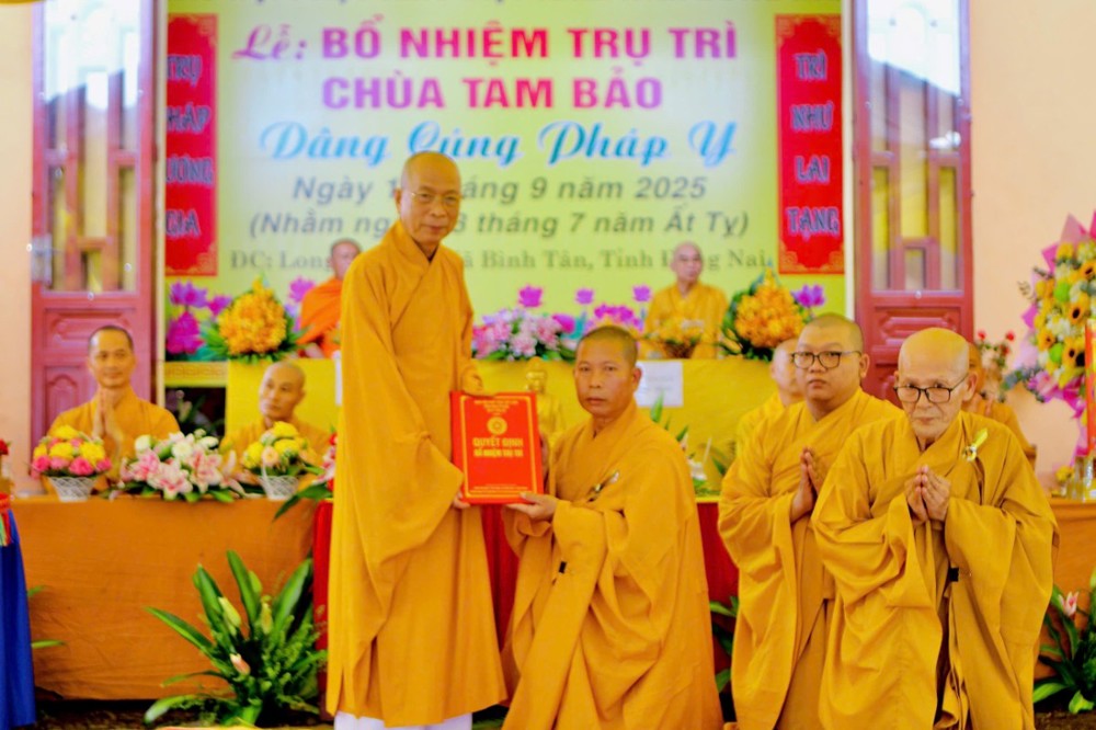 Đồng Nai: Lễ công bố Quyết định bổ nhiệm trụ trì chùa Tam Bảo