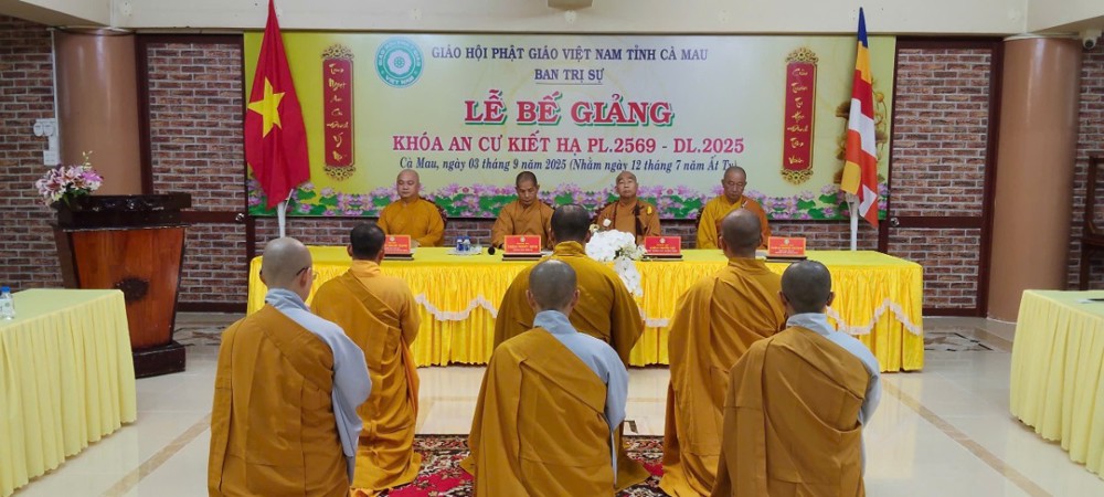 Cà Mau: Tổng Bế giảng khóa An cư Phật lịch 2569 trường Hạ chùa Phật Tổ và chùa Kim Sơn