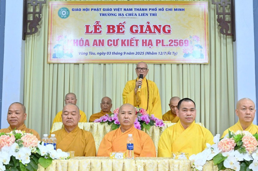 TP.HCM: Phật giáo Vũng Tàu trang nghiêm tổ chức lễ tạ pháp và bế giảng khóa An cư kiết hạ PL.2569