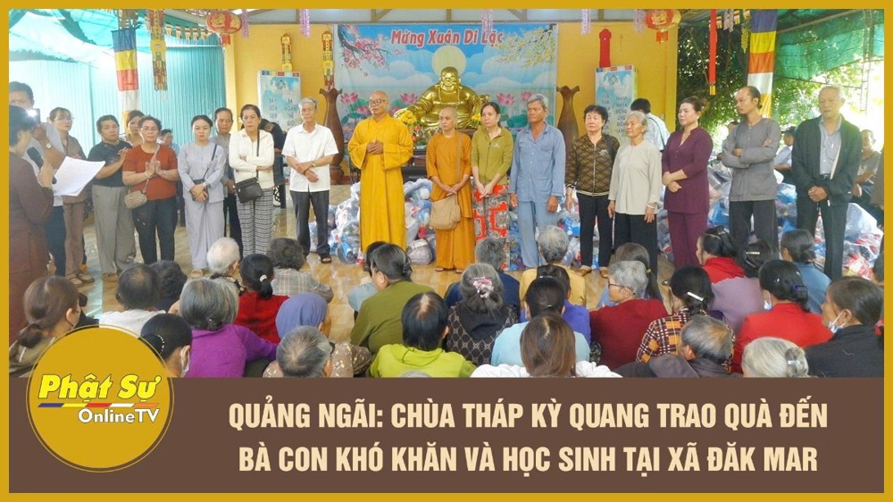 [Video] Quảng Ngãi: Chùa Tháp Kỳ Quang trao quà đến bà con khó khăn và học sinh tại xã Đăk Mar