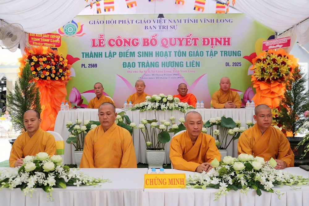Vĩnh Long: Lễ công bố Quyết định thành lập điểm sinh hoạt Tôn giáo tập trung Đạo tràng Hương Liên