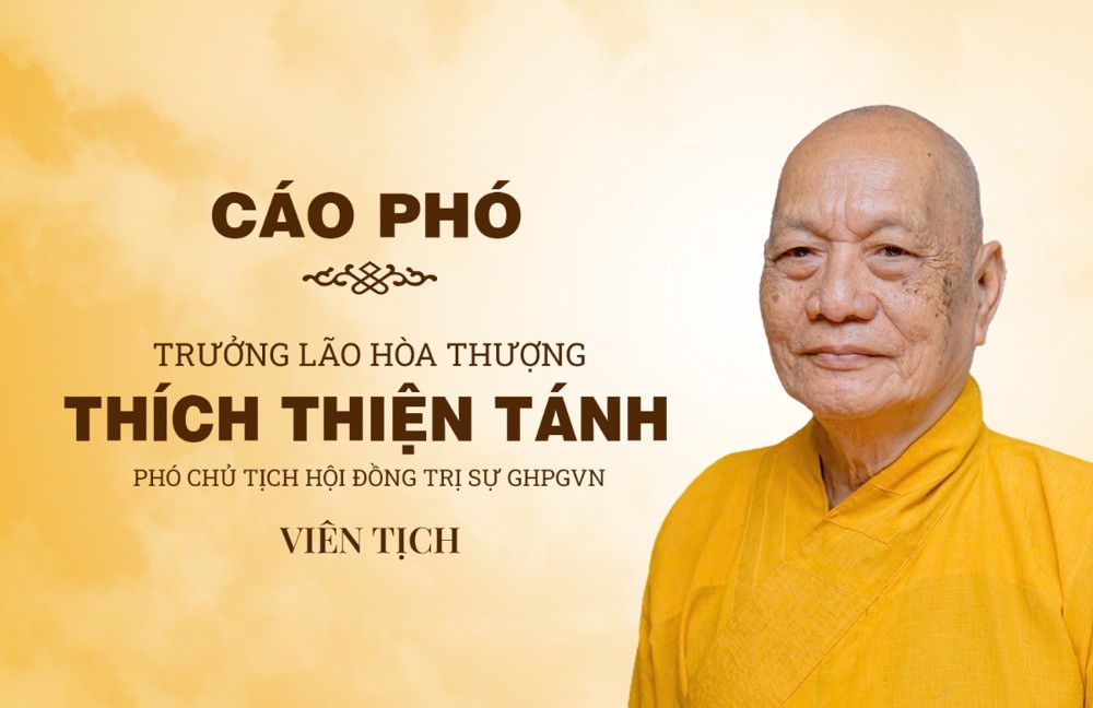 Trung ương Giáo hội kính báo Trưởng lão Hòa thượng Thích Thiện Tánh viên tịch