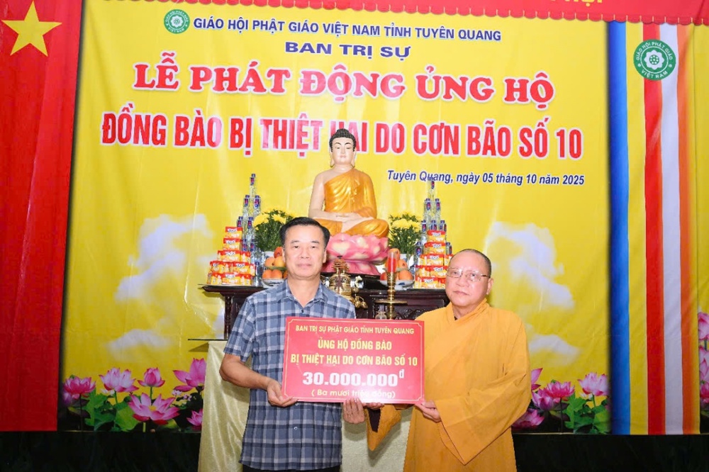 BTS GHPGVN tỉnh Tuyên Quang phát động ủng hộ đồng bào các tỉnh bị thiệt hai do cơn bão số 10 gây ra
