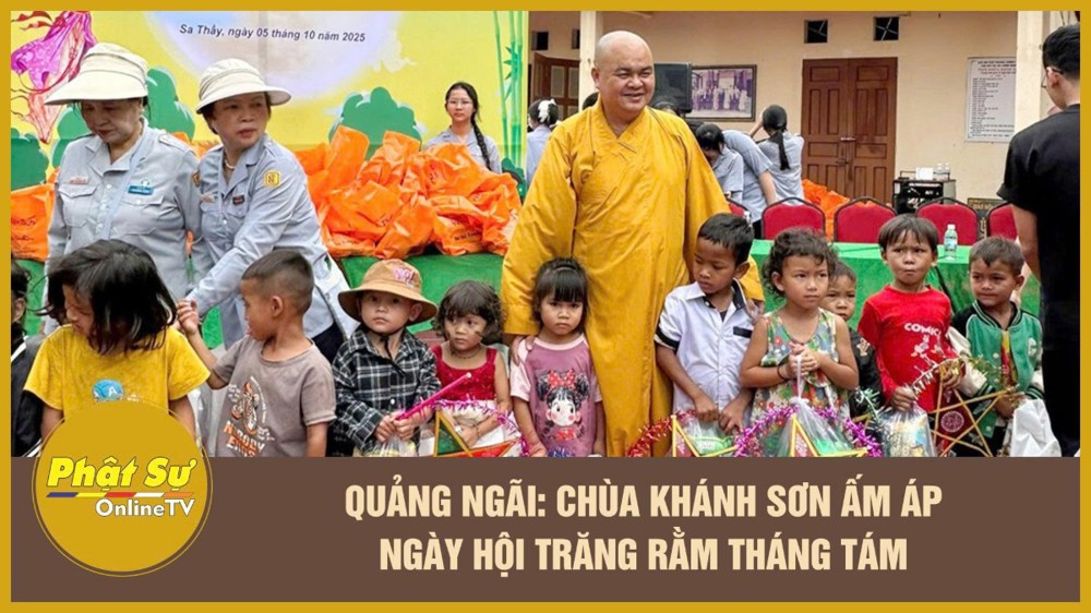 [Video] Quảng Ngãi: Chùa Khánh Sơn ấm áp ngày hội Trăng Rằm tháng Tám