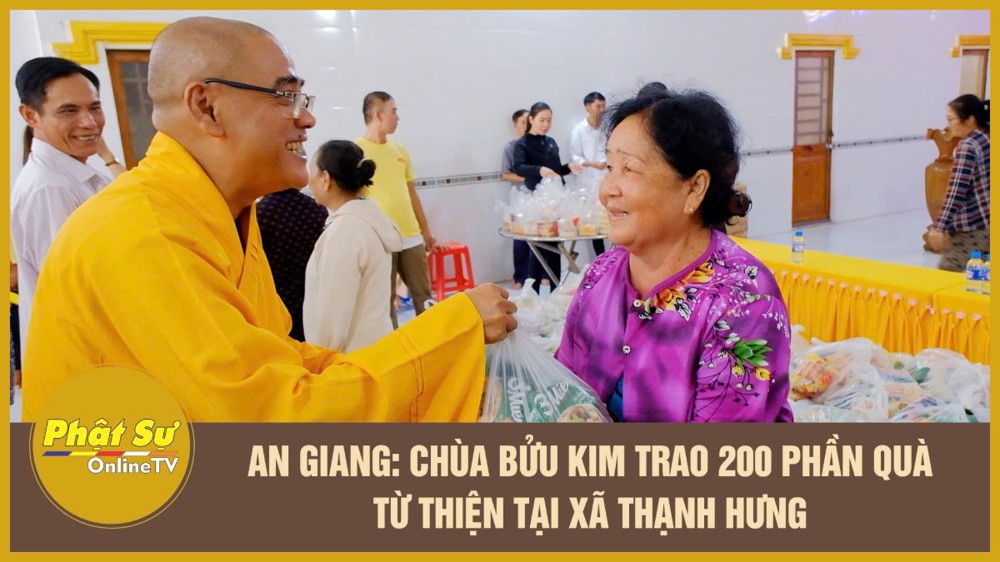 [Video] An Giang: Chùa Bửu Kim trao 200 phần quà từ thiện tại xã Thạnh Hưng