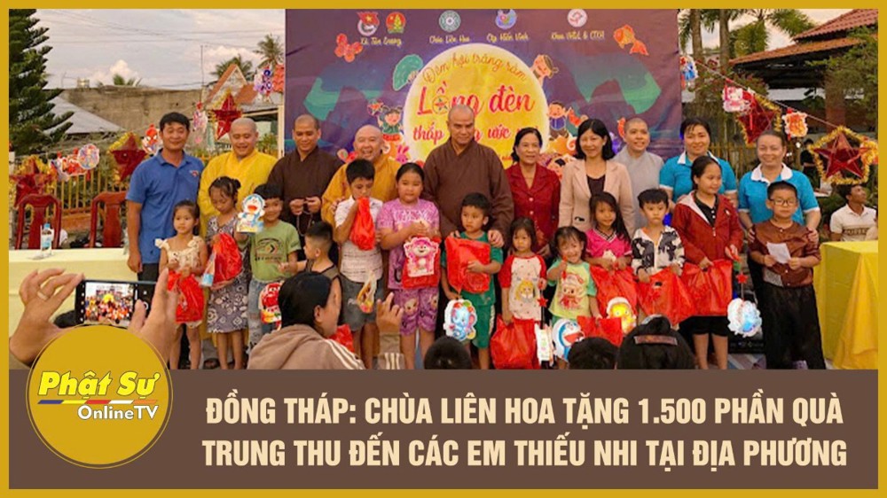 [Video] Đồng Tháp: Chùa Liên Hoa tặng 1.500 phần quà trung thu đến các em thiếu nhi tại địa phương