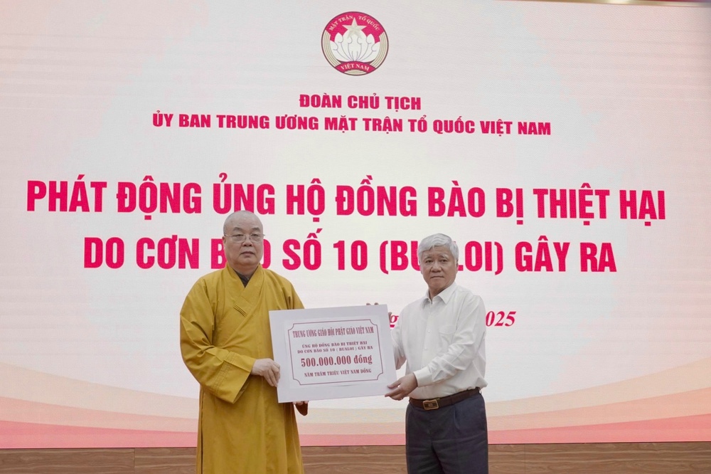 GHPGVN ủng hộ 500 triệu đồng tới đồng bào bị thiệt hại do cơn bão số 10 