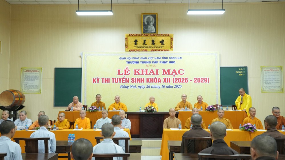 Trường Trung cấp Phật học tỉnh Đồng Nai khai mạc kỳ thi Tuyển sinh niên khóa 2026 – 2029