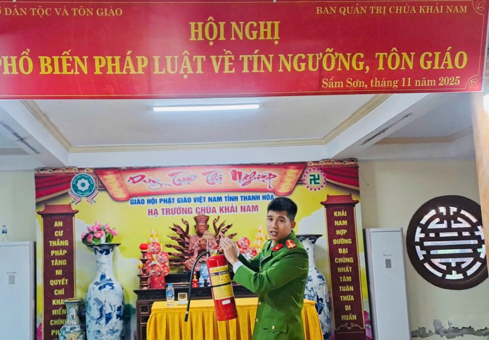 Thanh Hóa: Hội nghị phổ biến pháp luật về tín ngưỡng, tôn giáo cho Phật tử tại chùa Khải Nam