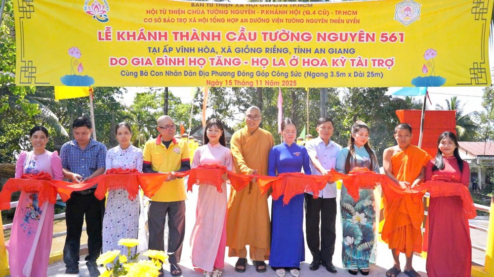 An Giang: Khánh thành và khởi công nhiều cầu giao thông nông thôn do Hội Từ thiện chùa Tường Nguyên thực hiện