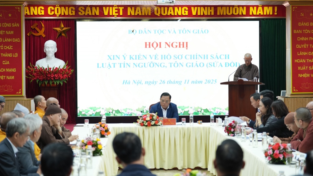 Đại diện các tổ chức tôn giáo đóng góp ý kiến cho chính sách luật tín ngưỡng, tôn giáo (sửa đổi)
