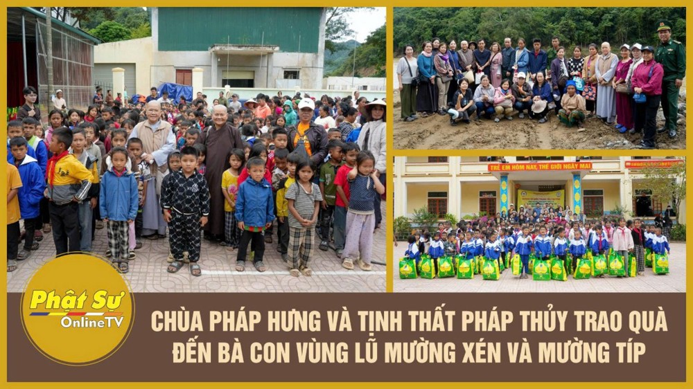 [Video] Nghệ An: Chùa Pháp Hưng và Tịnh thất Pháp Thủy tiếp tục trao quà đến bà con vùng lũ Mường Xén và Mường Típ