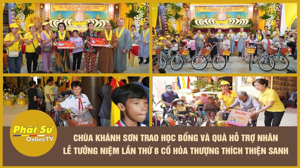 [Video] Cần Thơ: Chùa Khánh Sơn trao học bổng và quà hỗ trợ nhân lễ tưởng niệm lần thứ 8 cố Hòa thượng Thích Thiện Sanh