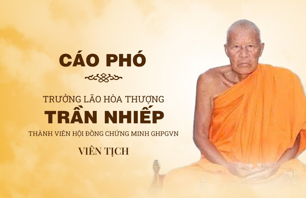 Trung ương Giáo hội cáo phó Trưởng lão Hòa thượng Kesapañña Trần Nhiếp viên tịch