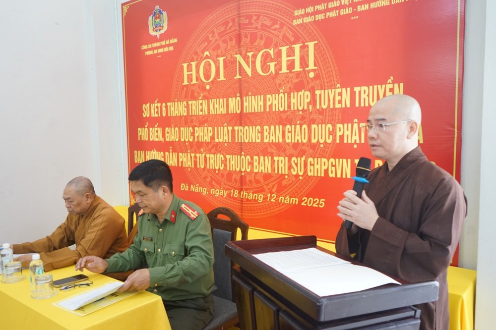 Đà Nẵng: Sơ kết 6 tháng triển khai mô hình phối hợp tuyên truyền, phổ biến pháp luật trong Phật giáo