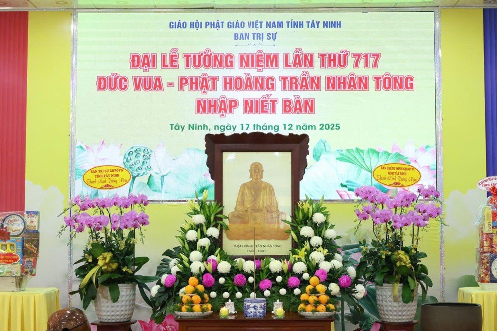 Tây Ninh: Tưởng niệm lần thứ 717 Đức Vua - Phật hoàng Trần Nhân Tông nhập Niết bàn