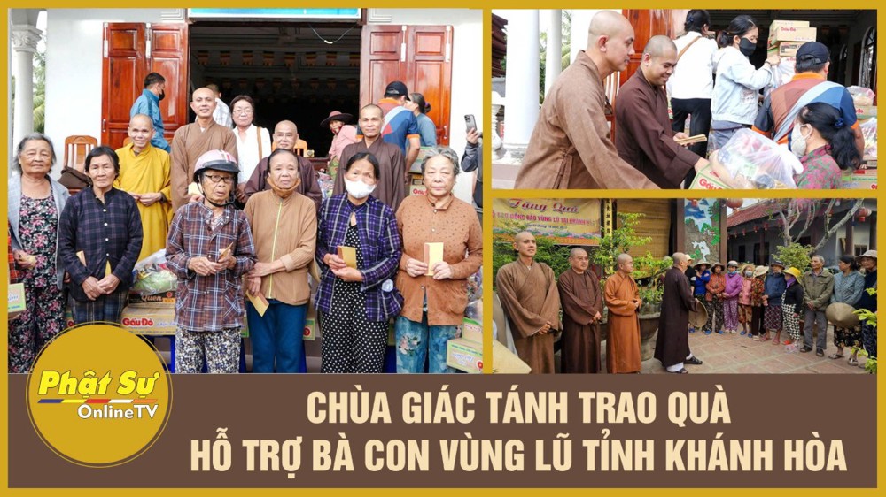 [Video] Khánh Hòa: Chùa Giác Tánh (TP.HCM) trao quà hỗ trợ bà con vùng lũ