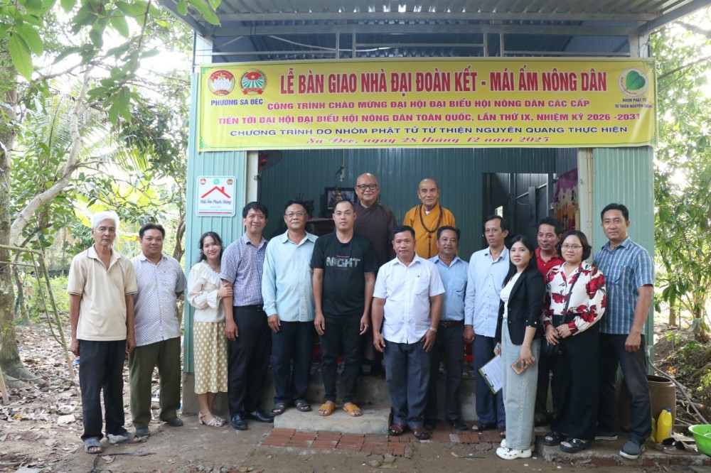 Đồng Tháp: Chùa Phước Đức bàn giao nhà Đại đoàn kết – Mái ấm nông dân tại phường Sa Đéc