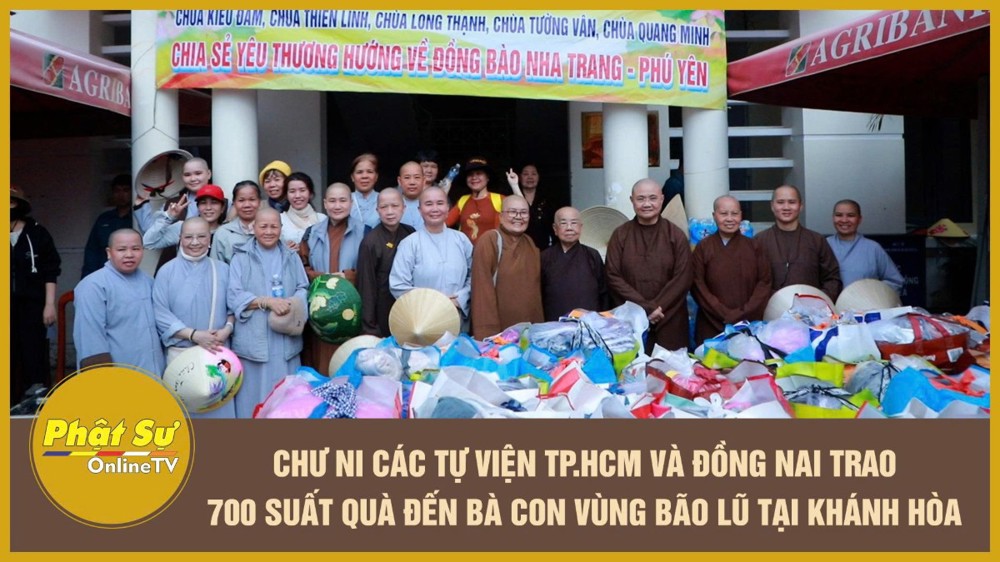 [Video] Chư Ni các tự viện TP.HCM và Đồng Nai trao 700 suất quà đến bà con vùng bão lũ tại Khánh Hòa