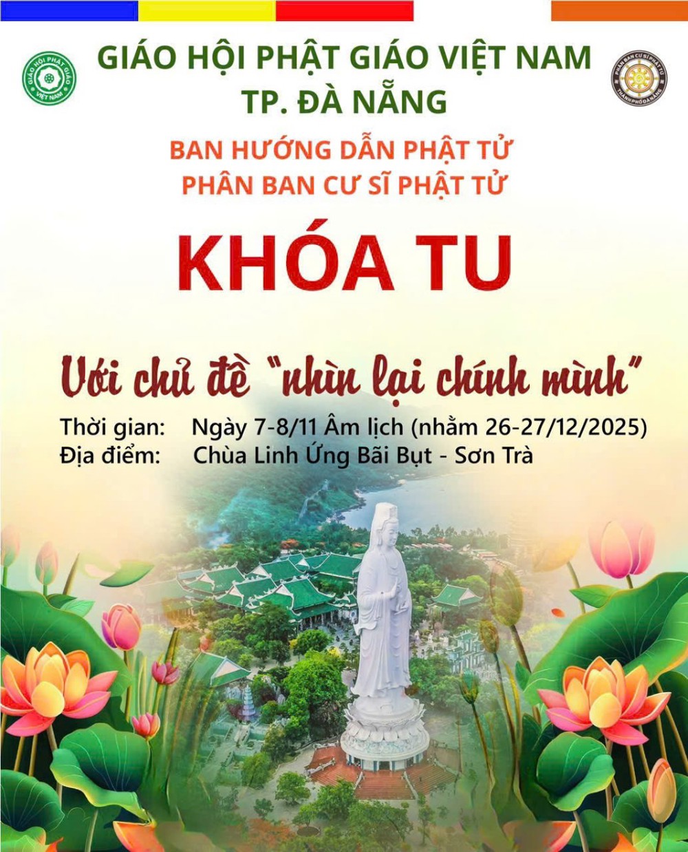 Đà Nẵng: Thông báo khóa tu Phân ban Cư sĩ Phật tử Thành phố Đà Nẵng tổ chức