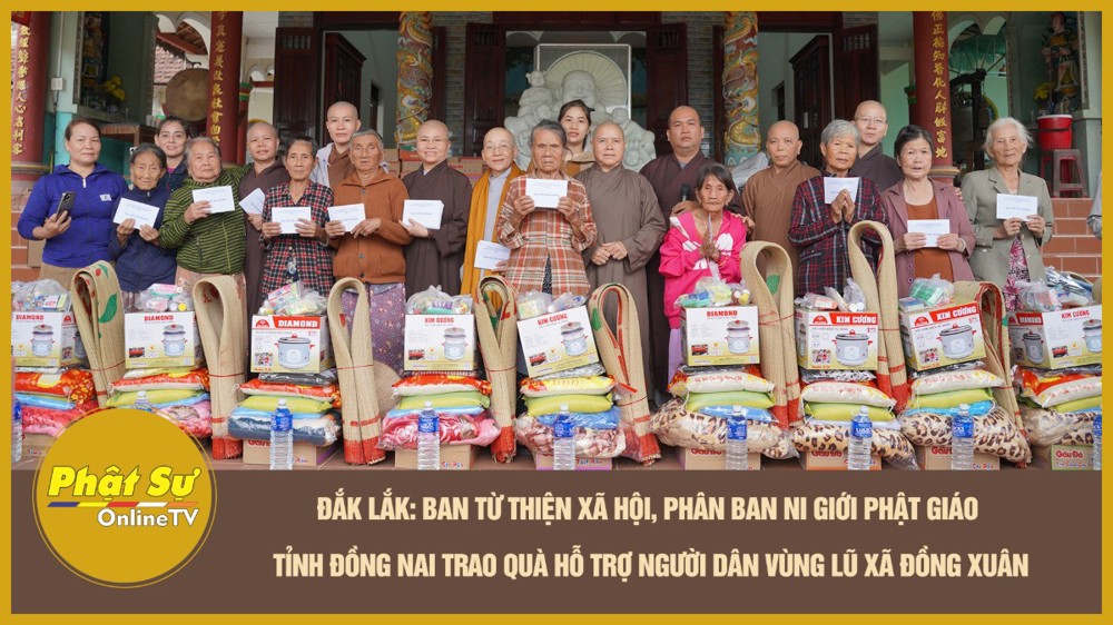 [Video] Đắk Lắk: Ban Từ thiện xã hội, Phân ban Ni giới Phật giáo tỉnh Đồng Nai trao quà hỗ trợ người dân vùng lũ xã Đồng Xuân