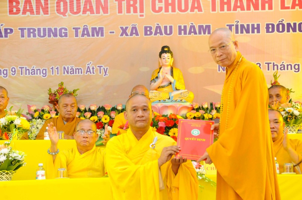 Đồng Nai: Trang nghiêm lễ Công bố Quyết định Bổ nhiệm Trụ trì Ban Quản trị Chùa Thanh Lâm, xã Bàu Hàm