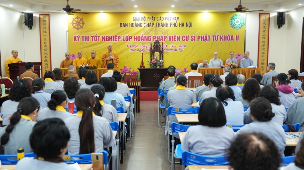 Kỳ thi tốt nghiệp lớp Hoằng pháp viên Cư sĩ Phật tử khoá II 