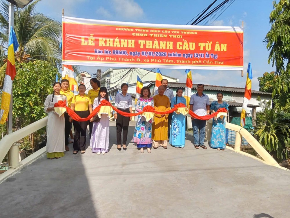 Cần Thơ: Chùa Thiên Thới khánh thành 3 cầu nông thôn đầu năm 2026