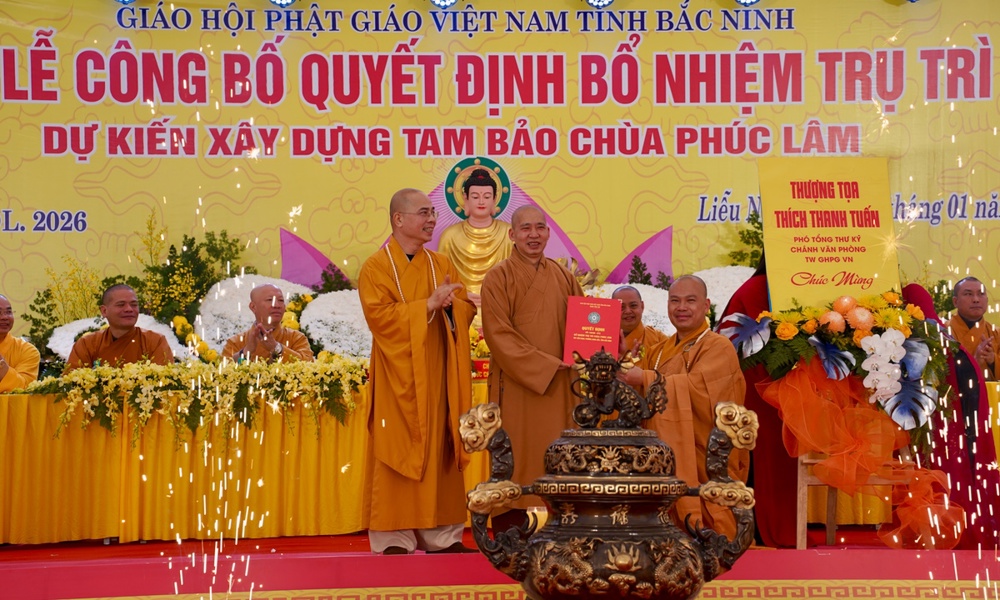 Bắc Ninh: Đại lễ công bố quyết định bổ nhiệm trụ trì & dự kiến xây dựng Tam Bảo chùa Phúc Lâm