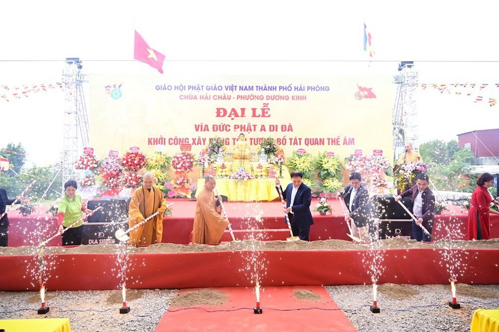 Hải Phòng: Lễ khởi công xây dựng tôn tượng Bồ tát Quán Thế Âm cao 25 mét tại chùa Hải Châu