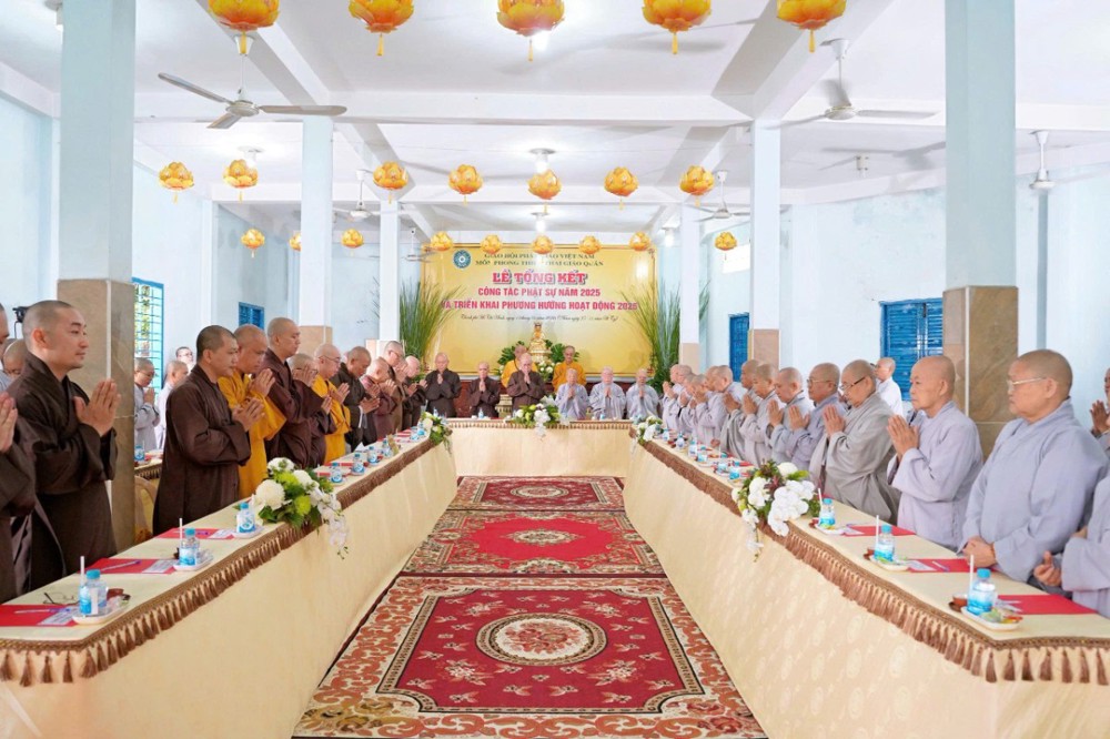TP.HCM: Môn phong Thiên Thai Giáo Quán trang nghiêm tổng kết công tác Phật sự năm 2025
