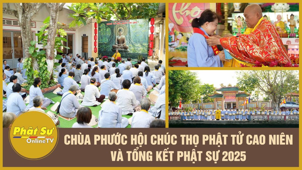 [Video] Đồng Tháp: Chùa Phước Hội chúc thọ Phật tử cao niên và Tổng kết Phật sự 2025