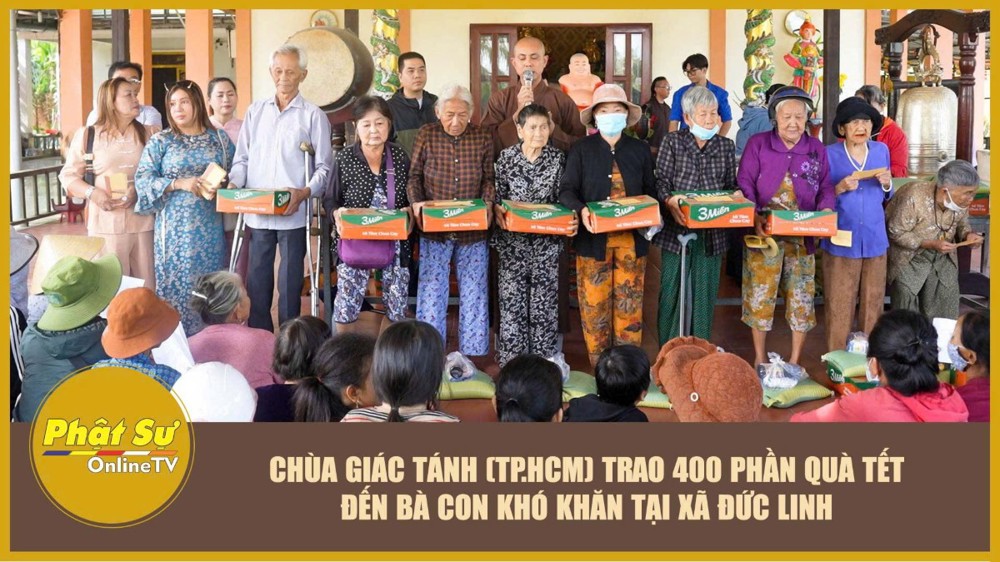 [Video] Lâm Đồng: Chùa Giác Tánh (TP.HCM) trao 400 phần quà Tết đến bà con khó khăn tại xã Đức Linh